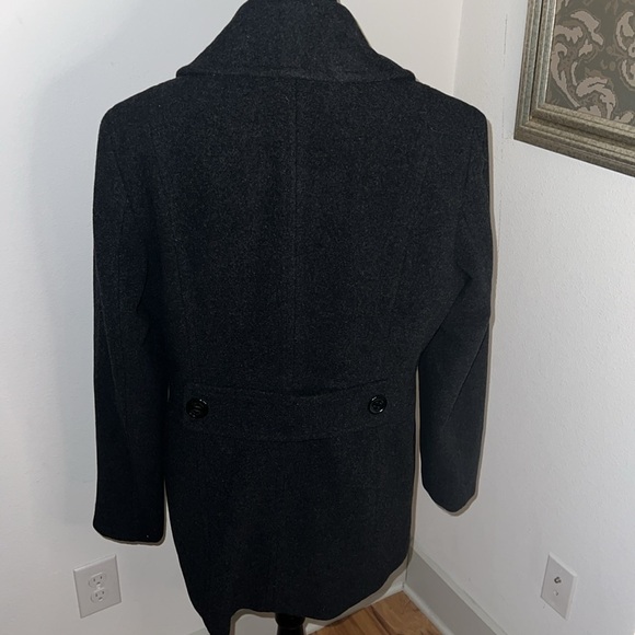 Calvin Klein double breasted gray wool pea coat Sz 12 new - Picture 5 of 13